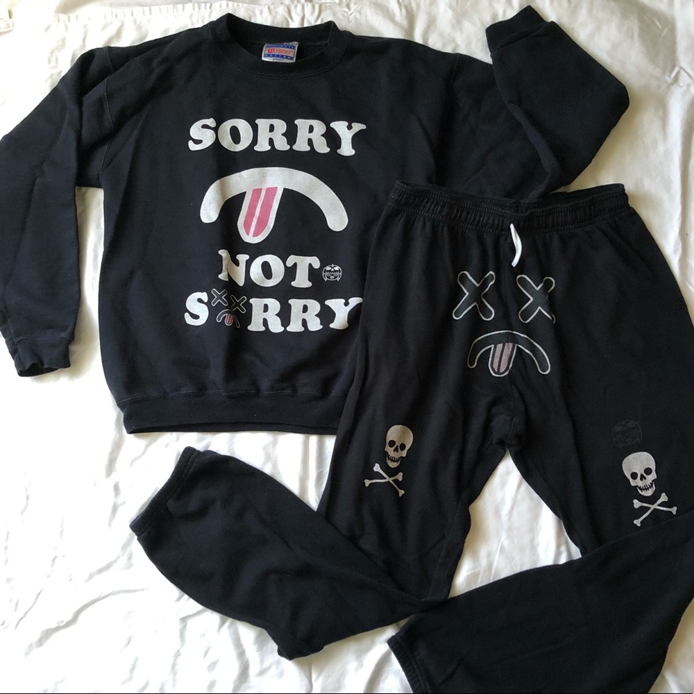Matching printed sweatsuit